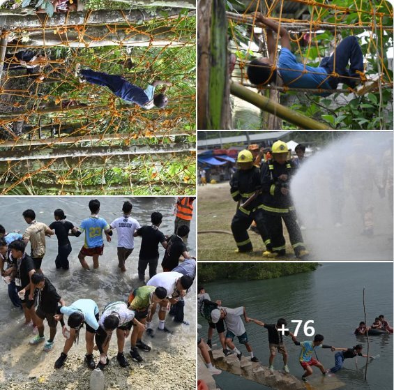 Obstacle, fire safety and water challenge activities