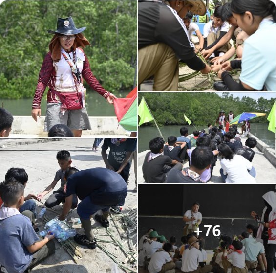 Scouts receiving instruction during a coastal activity