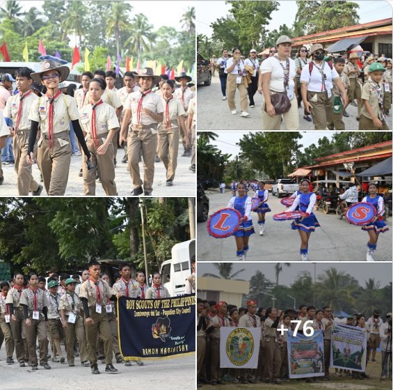Scout delegations marching through Dimataling