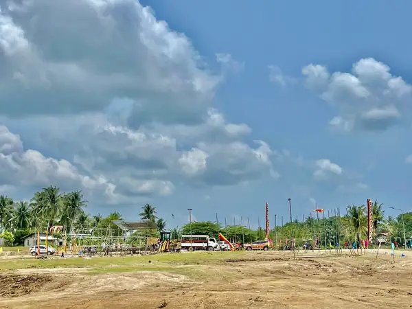 The cleared open field at Kagawasan being levelled and prepared as the main jamboree camp ground
